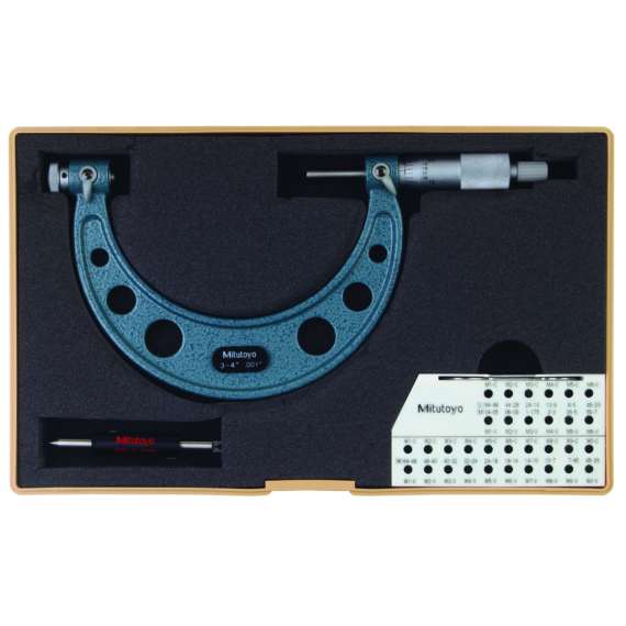 MITUTOYO 126-140 Screw Thread Micrometer Interchangeable Tips, 3-4"