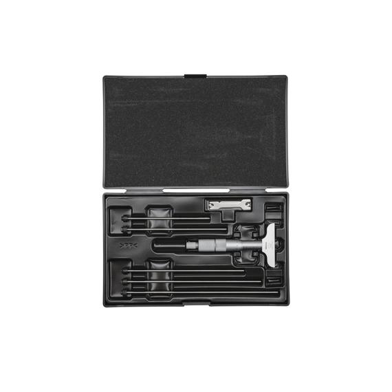 MITUTOYO 129-112 Depth Micrometer, Interchangeable Rods 0-150mm, 63mm Base