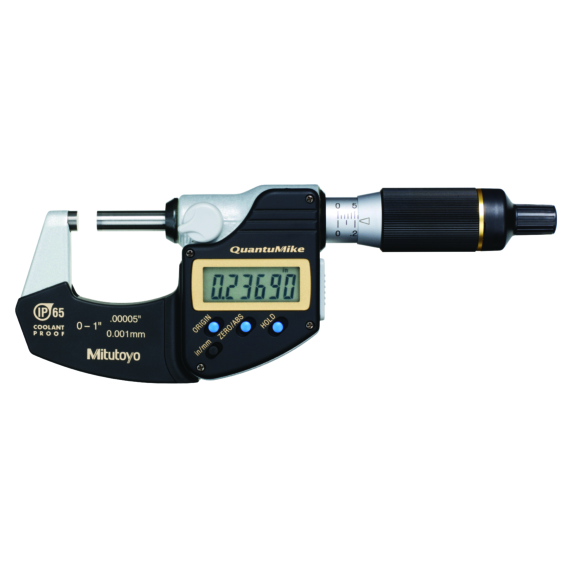 MITUTOYO 293-180-30 Digital Micrometer QuantuMike IP65 Inch/Metric, 0-1"