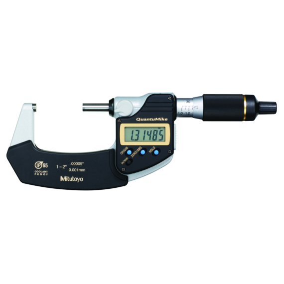 MITUTOYO 293-181-30 Digital Micrometer QuantuMike IP65 Inch/Metric, 1-2"
