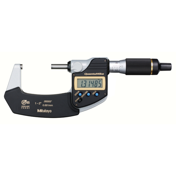 MITUTOYO 293-186-30 Digital Micrometer QuantuMike IP65 Inch/Metric, 1-2", w/o Output