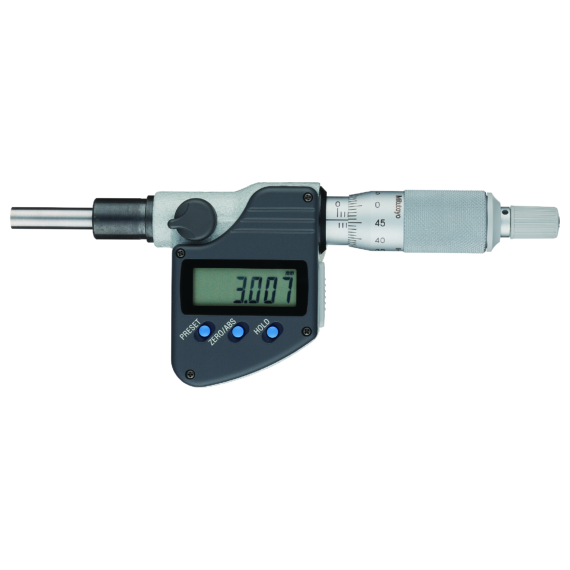 MITUTOYO 350-274-30 Digital Micrometer Head, IP65 0-25mm, SR4 Spindle, Clamp Nut, M12 Stem