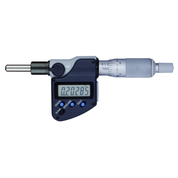 MITUTOYO 350-383-30 Digital Micrometer Head, IP65 0-1", SR4 Spindle, 0,5" Plain Stem