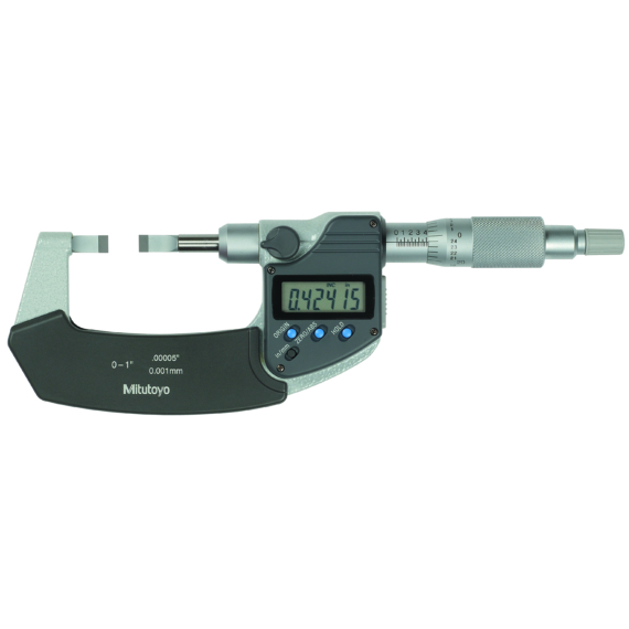 MITUTOYO 422-371-30 Digital Blade Micrometer, Blade=0,4mm Carbide-Tipped, Inch/Metric, 0-1"