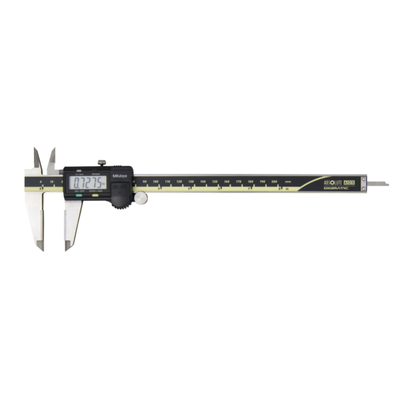 MITUTOYO 500-177-30 Digital ABS AOS Caliper, OD Carb. Jaws Inch/Metric, 0-8", Blade, Thumb R., Outp