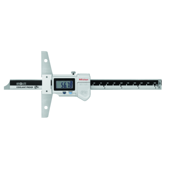MITUTOYO 571-261-20 Digital ABS Depth Gauge, IP67 Inch/Metric, 0-6"/0-150mm