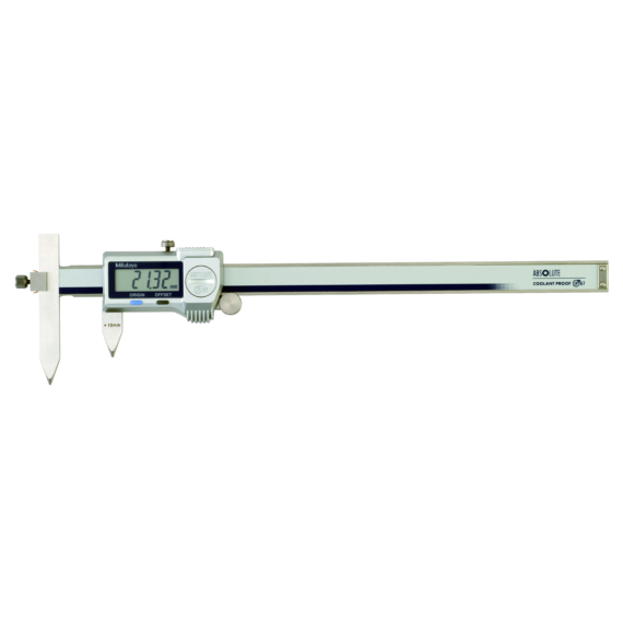 MITUTOYO 573-606-20 Digital ABS Offset Centerline Caliper 10,1-210mm, IP67, Thumb Roller