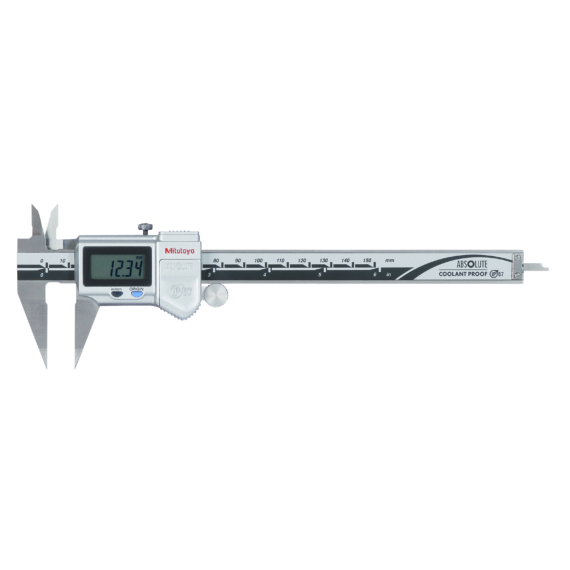 MITUTOYO 573-721-20 Digital ABS Point Caliper (Fine Type) Inch/Metric, 0-6", IP67, Thumb Roller