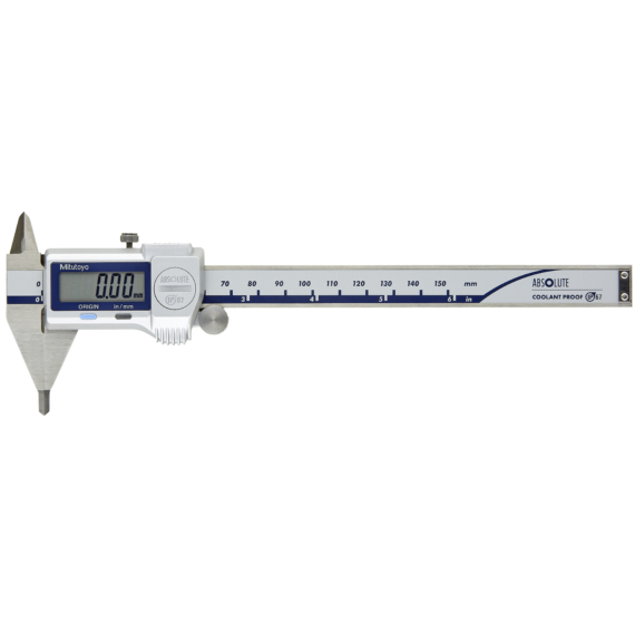 MITUTOYO 573-725-20 Digital ABS Point Caliper (Point Type) Inch/Metric, 0-6", IP67, Thumb Roller
