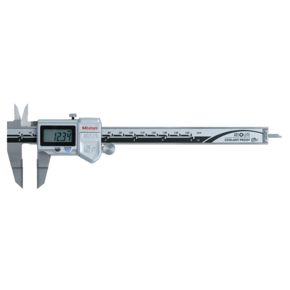 MITUTOYO 573-734-20 Digital ABS Blade Caliper Inch/Metric, 0-6", IP67, Thumb Roller