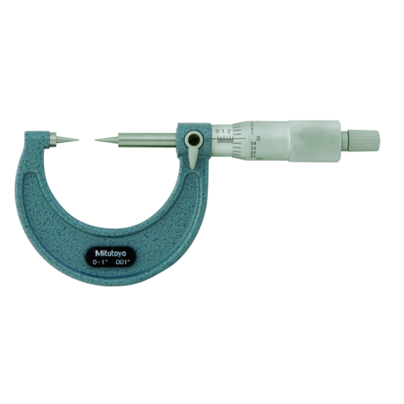 MITUTOYO 112-178 Point Micrometer with Hardened Tip 1-2", 15° Tip