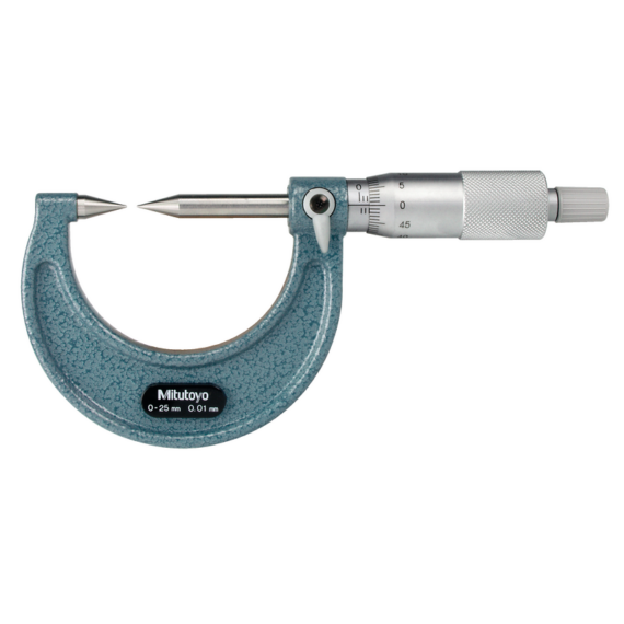 MITUTOYO 112-201 Point Micrometer with Hardened Tip 0-25mm, 30° Tip