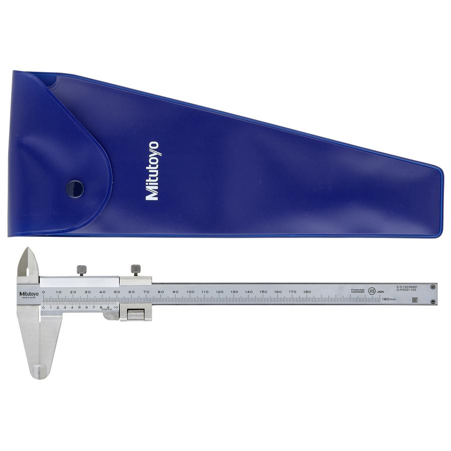 MITUTOYO 532102 Vernier Caliper, Fine Adjustment 0180mm, 0,02mm
